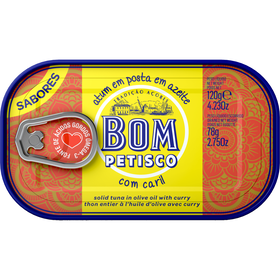 Atum Posta Com Caril Bom Petisco 120 gr (Peso Escorrido 78 gr)
