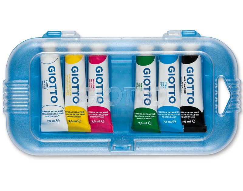 Guaches Giotto Cores Primárias + Verde 7.5 ml 6 Unidades