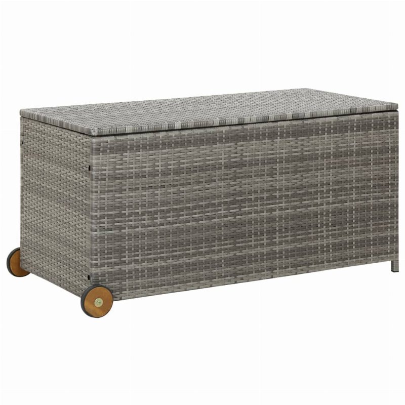 Hkh 15 Pcs Conjunto Jantar Exterior Com Almofadões Vime Pe - Preto