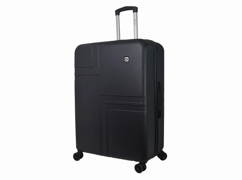 Mala De Viagem Grande Rígida Airport Preto 4 Rodas 77X54X29Cm