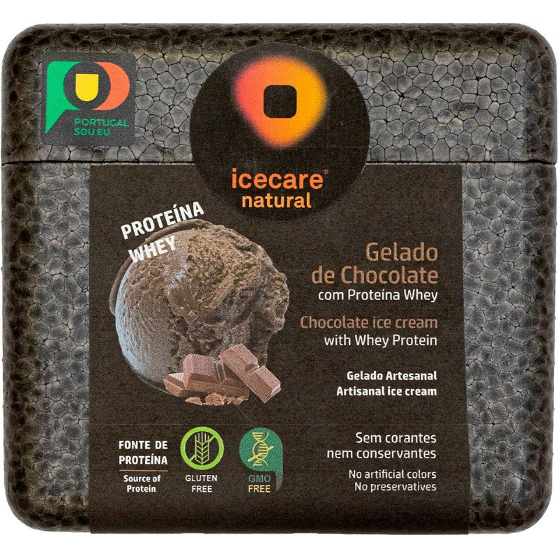 Gelado Artesanal De Chocolate Com Proteína Whey 500 ml