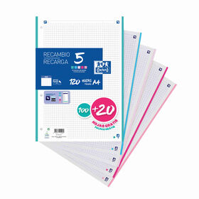 Recarga Papel A4 Quadriculado Oxford