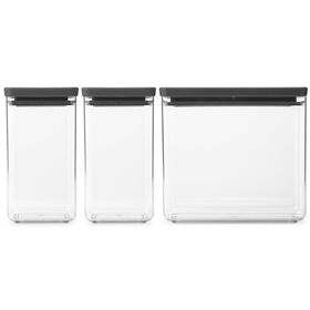 Conjunto 3 Frascos Empilháveis 2X1.6 l E 1X3 l Brabantia