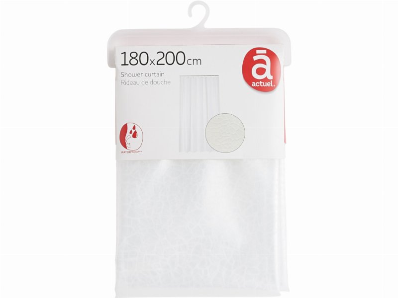 Cortina Duche Sem Argolas Peva Actuel 110 g 180X200Cm