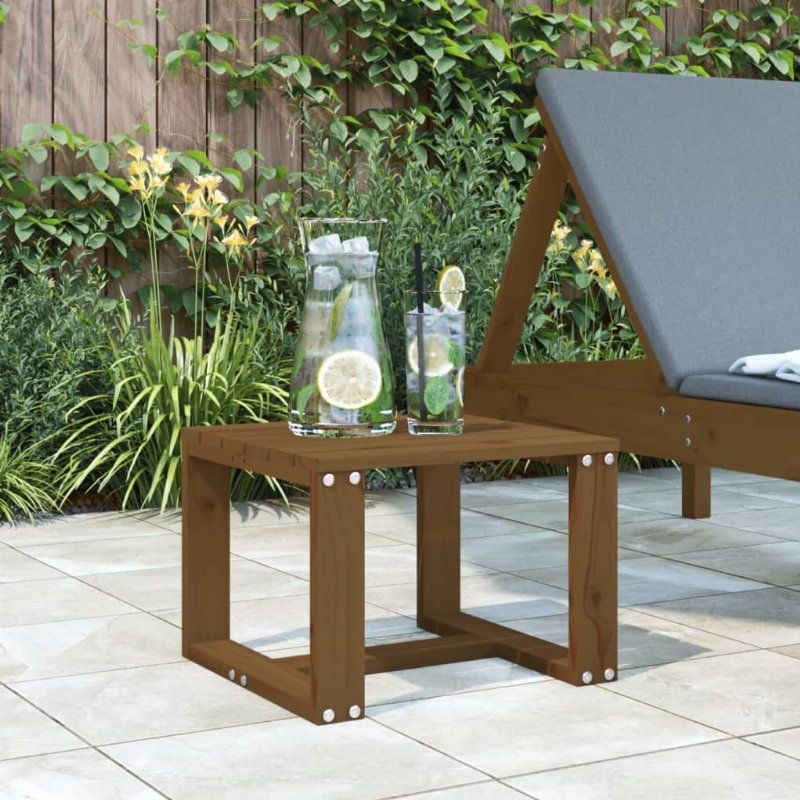 Hkh Mesa De Apoio P/ Jardim 40X38X28,5 Cm Pinho Maciço Castanho-Mel - Marrom