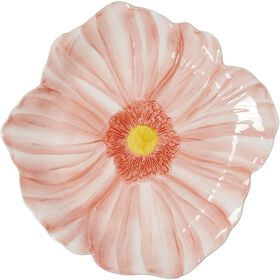 Prato Flor Rosa Com Centro Amarelo Kasa