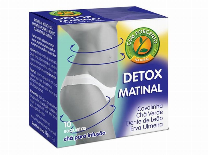 Chá Cem Porcento Detox Matinal 10 Saquetas
