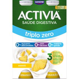 Iogurte Líquido Bifidus Triplo 0% Ananás Sem Lactose Activia Danone 620 gr (4 Un)