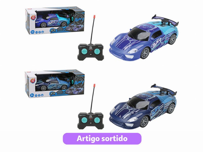 Carro Corrida R/C One Two Fun 1:24 Spy Cores Sortidas
