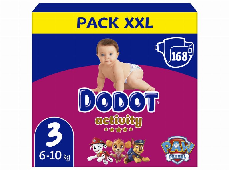 Fraldas Dodot Activity T3 6-10 kg 168 Un (Box Xxl)