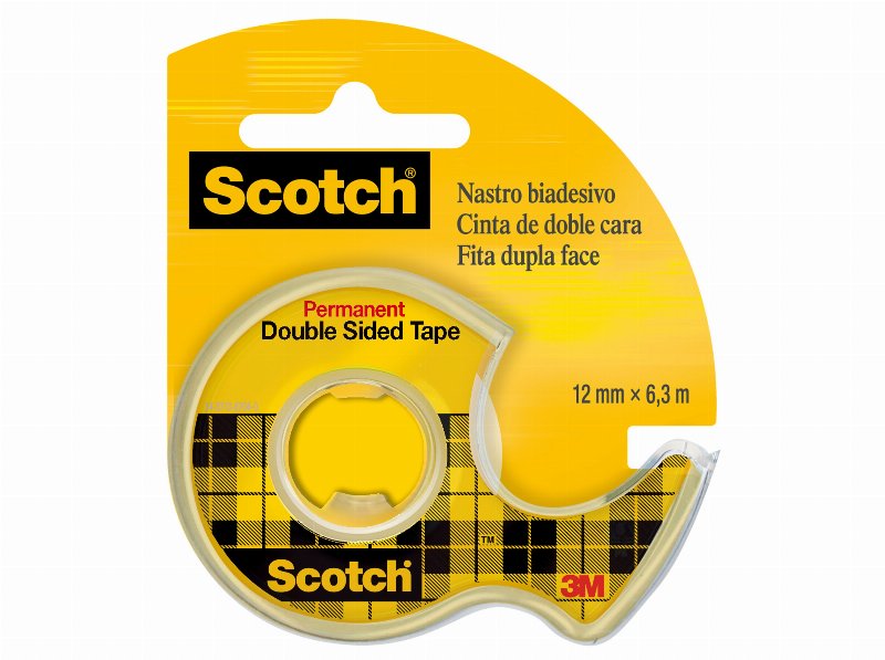 Fita Dupla Face Scotch Transparente Com Dispensador 12Mmx6.3M