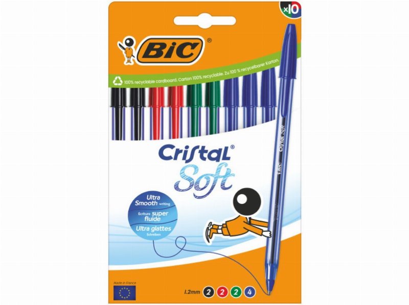 Esferográfica Soft Bic Sortidas 10 Unidades