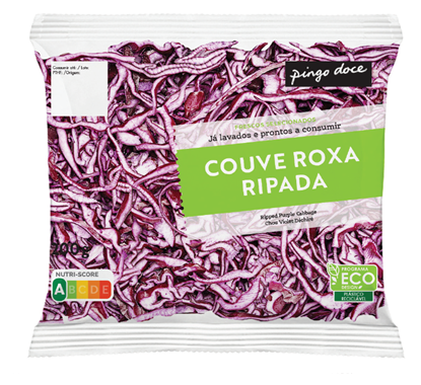 Couve Roxa Ripada Embalada Pingo Doce 0.2Kg