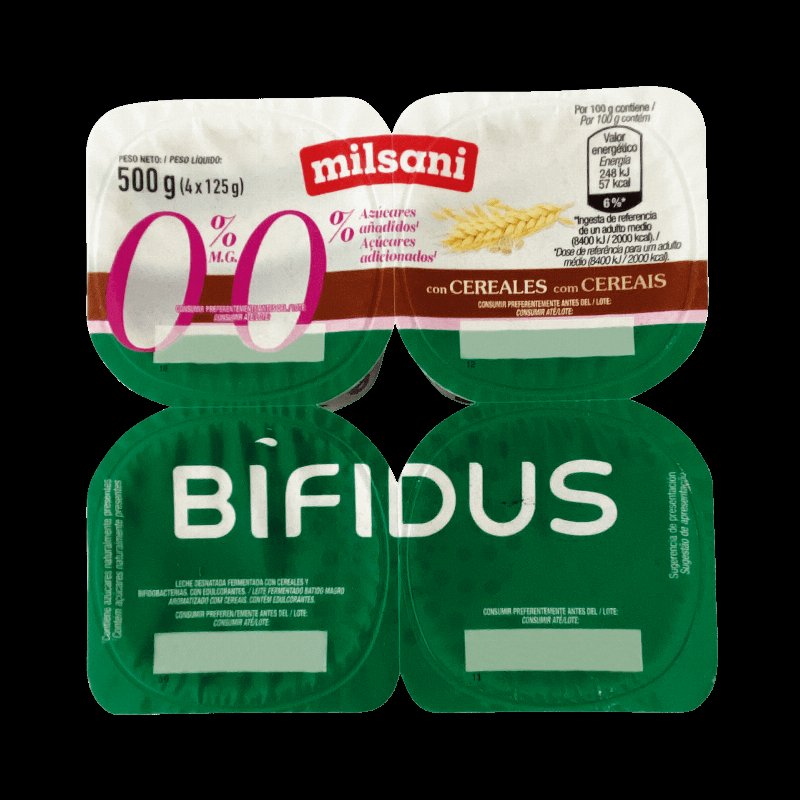 Iogurte Bifidus Magro 00% Com Cereais 4 X 125 g