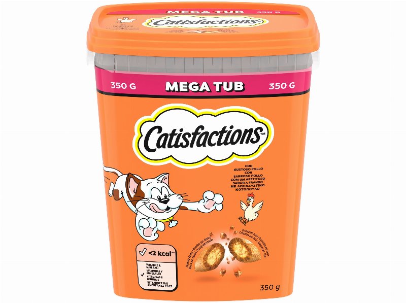 Snack Gato Catisfactions Mega Tub Galinha 350 g