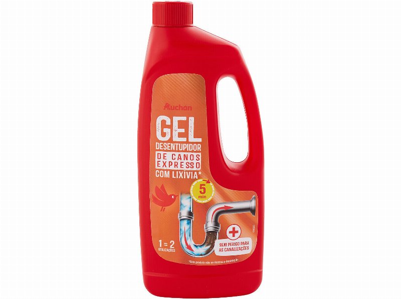 Desentupidor Auchan Expresso De Canos Gel Com Lixívia 1 l