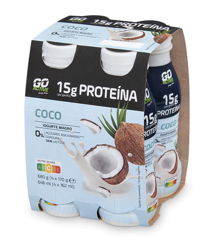 Iogurte Líquido Proteína Coco Pack 4 Go Active 4x0.17Kg