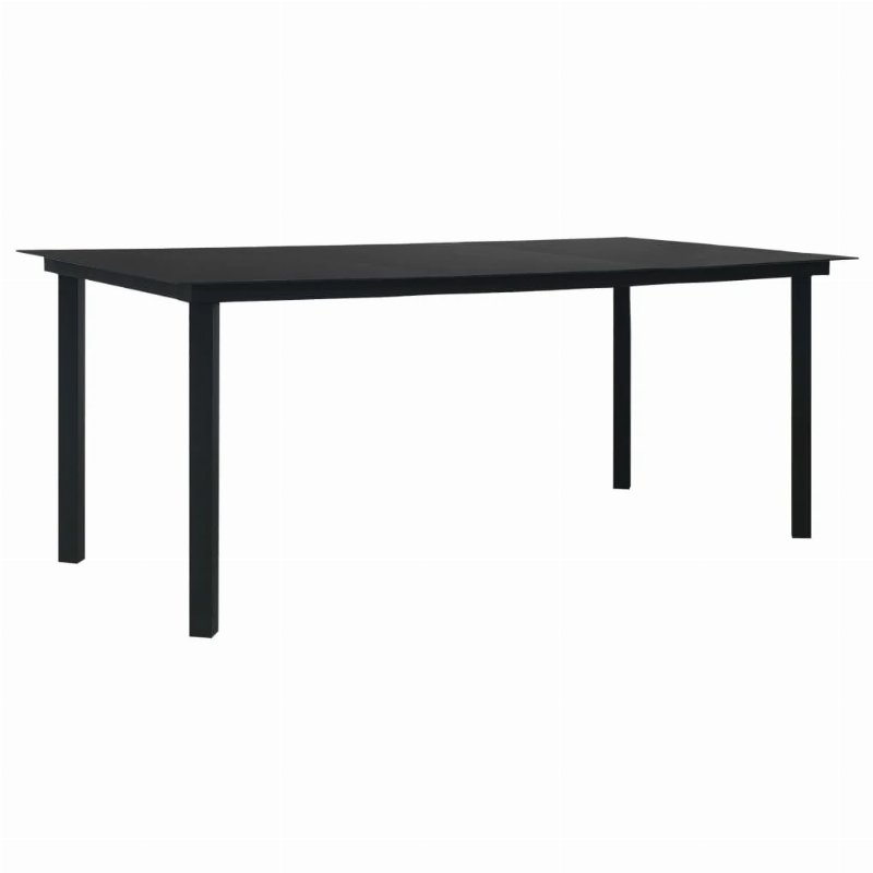 Hkh Mesa De Jantar Para Jardim Aço E Vidro - Preto