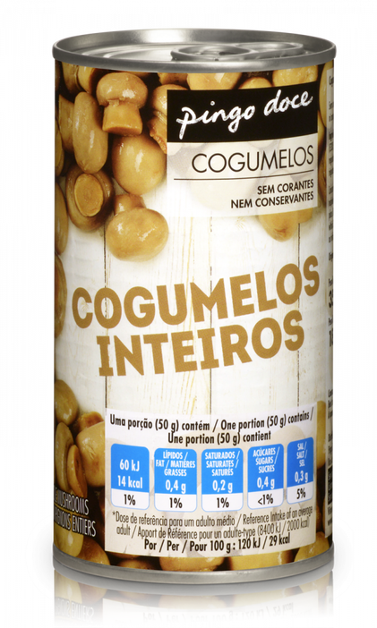 Cogumelos Inteiros Em Lata Pingo Doce 0.185Kg