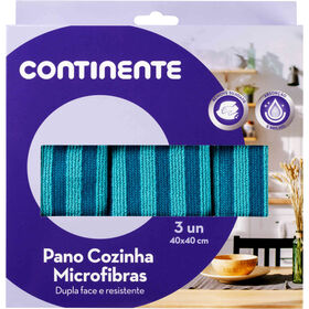 Pano Microfibras Cozinha 30X40Cm Continente 3 Un