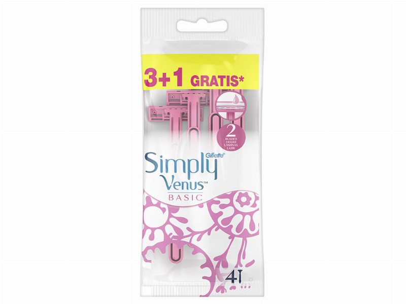 Máquina Depilatória Descartável Simply Basic Venus 4 Un