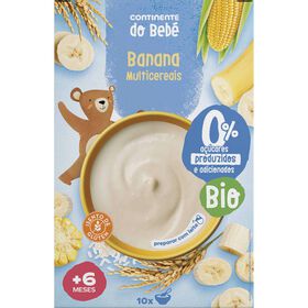 Papa Infantil Farinha Multicereais Banana Continente Do Bebé 200 gr