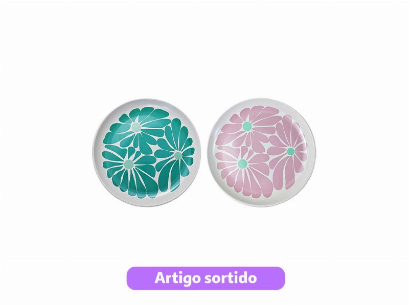 Prato Sobremesa Porcela Actuel 20Cm Cores Sortidas