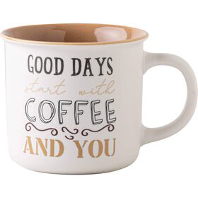 Caneca 360 ml Vintage Good Days Branca Kasa