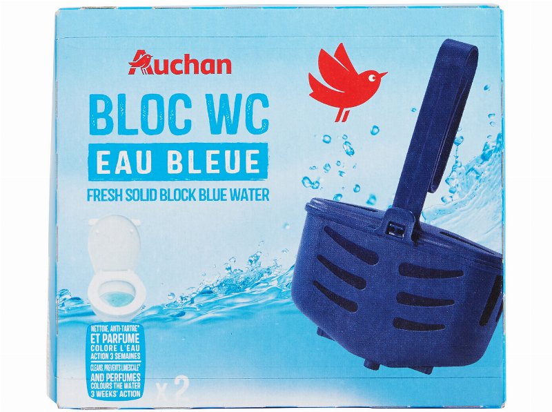Bloco Wc Auchan Água Azul 2Un