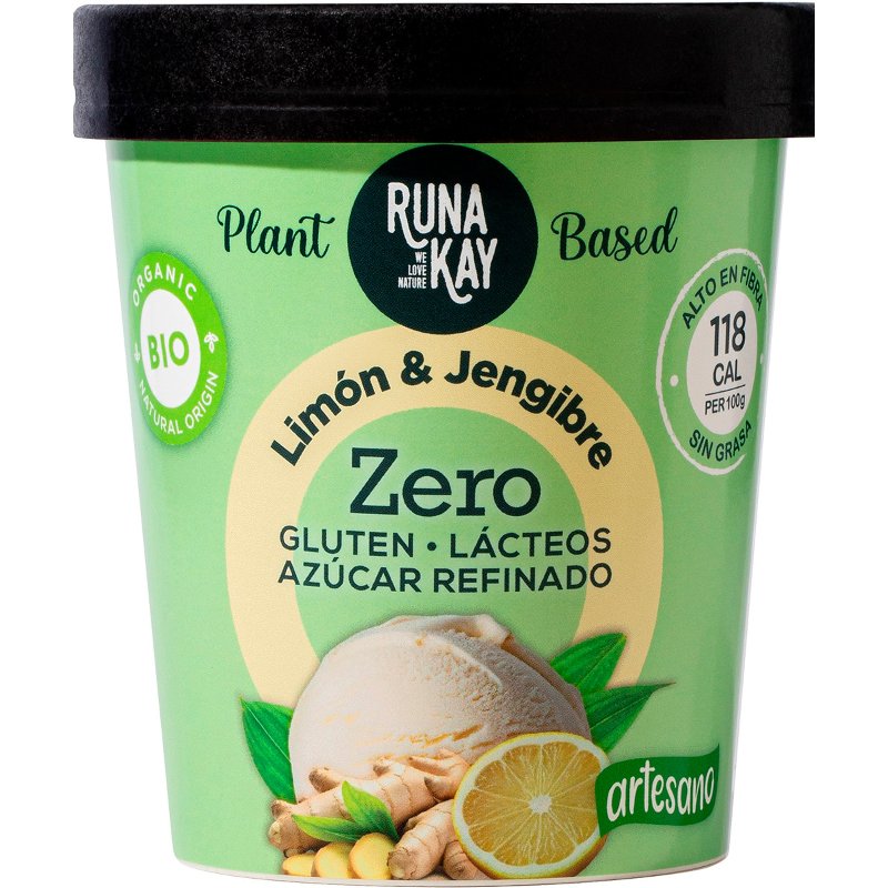 Gelado Limão E Gengibre Sem Açúcar Vegan E Sem Glúten 460 ml