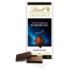 Tablete De Chocolate Negro Excellence Com Flor De Sal Lindt 100 gr