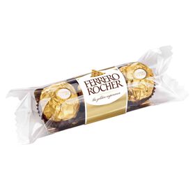 Bombons De Chocolate Com Recheio De Creme E Avelã Ferrero Rocher 114 gr (3 Un)