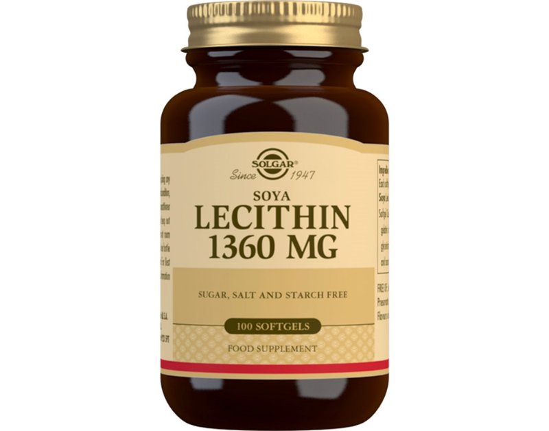 Suplemento Solgar Lecitina 1360 Mg 100 Capsulas