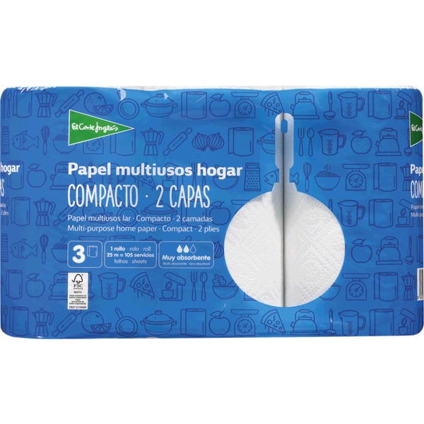 Rolo De Cozinha Compacto 2 Camadas 3 unidades