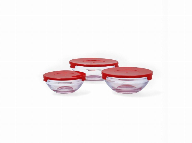 Conjunto 3 Caixas Herméticas Tampa Vermelho Quid 20 cl/31 cl/41 cl