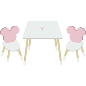 Conjunto Mesa E 2 Cadeiras Madeira Minnie Disney
