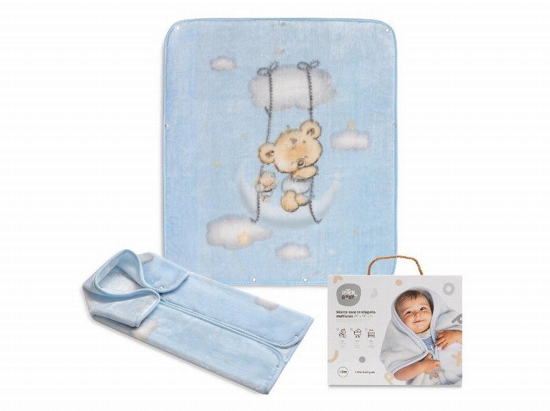 Manta Saco Interbaby Terciopelo Azul 80X90Cm