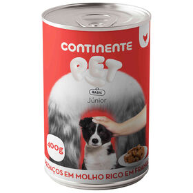 Comida Húmida Para Cão Júnior Pedaços Molho Frango Continente Pet Basic 400 g