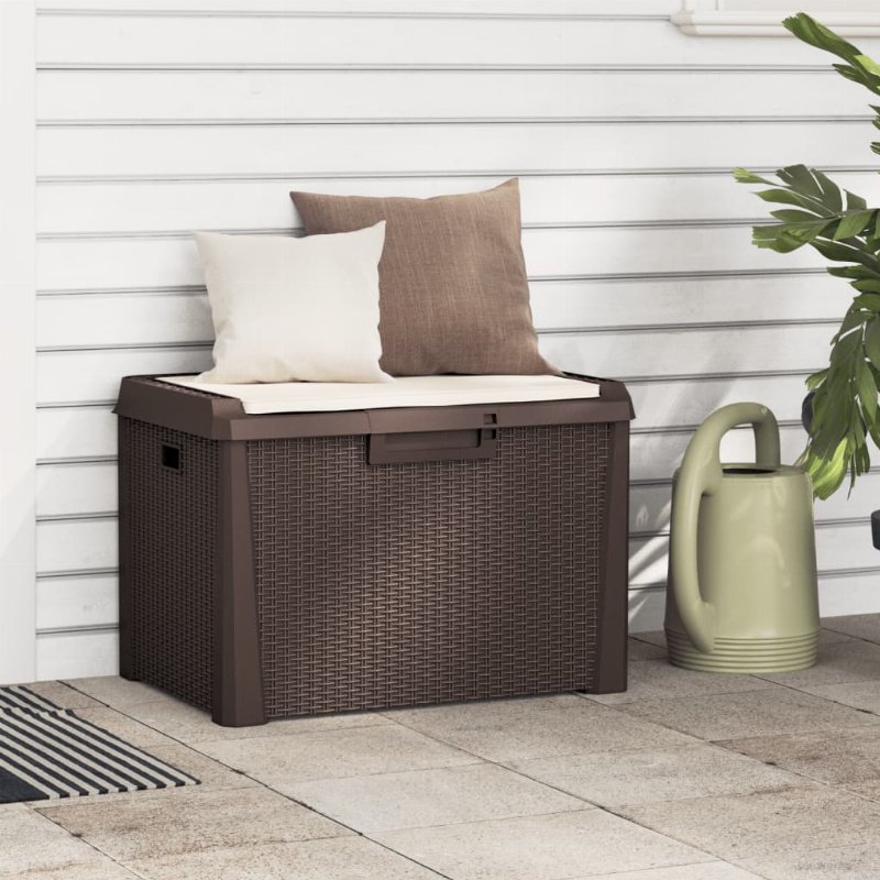 Hkh Caixa De Arrumação Para Jardim C/ Assento 125 l Pp Castanho - Marrom