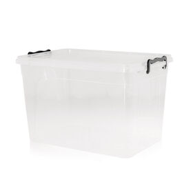 Caixa Arrumação Com Lock Plástico 30 l Transparente Kasa