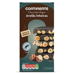 Tablete De Chocolate Negro Com Avelãs Continente 200 gr