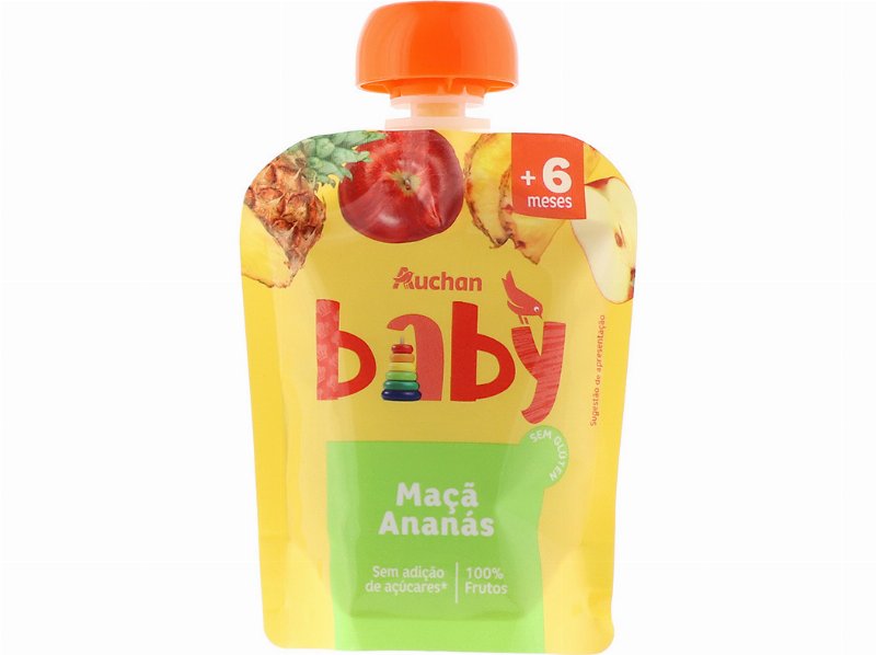 Saqueta De Fruta Auchan Baby Maçã E Ananás 90 g