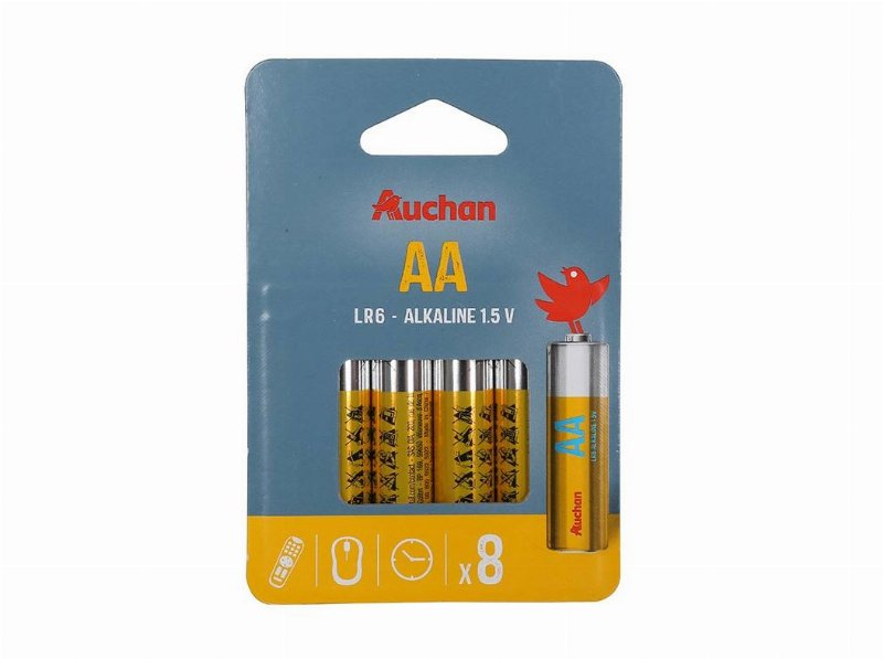 Pack 8 Pilhas Alcalina Auchan Standard Aa Lr06