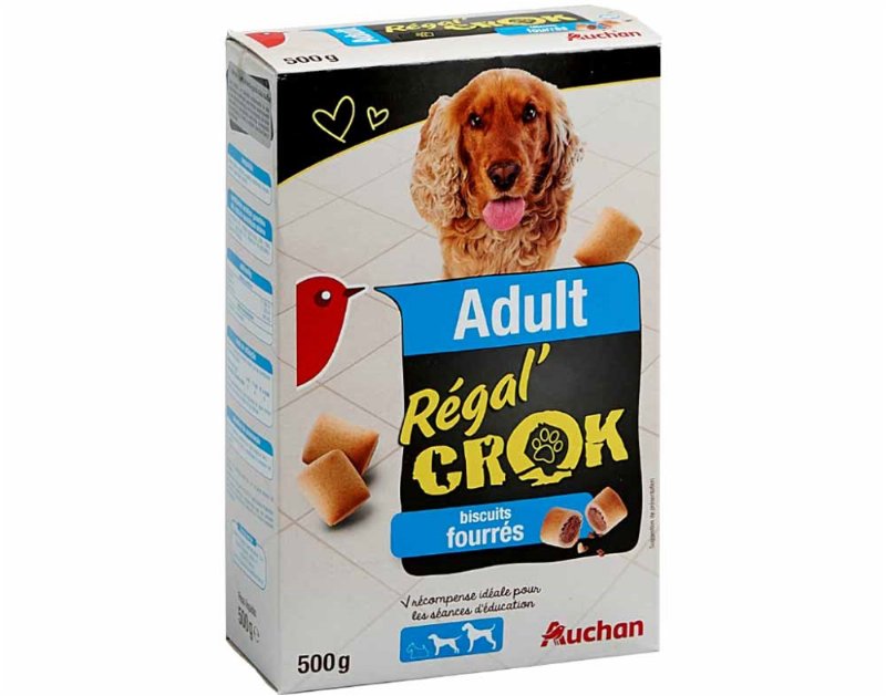 Snacks Para Cão Auchan Adulto Régal' Crok Recheado 500 g