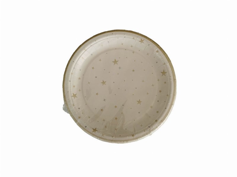Pratos De Cartão Actuel Golden Party 23Cm 10 Unidades