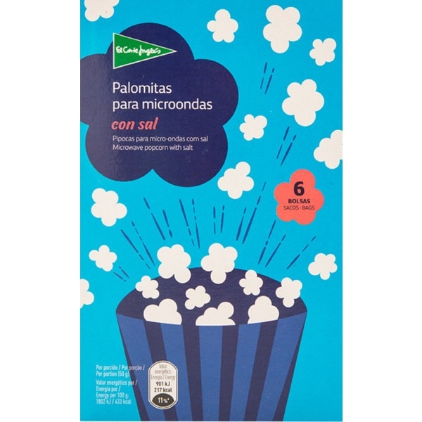 Pipocas Para Micro-Ondas Com Sal Pack 6 600 g
