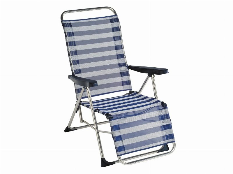 Cadeira Campo/Praia Alco 5 Posições Azul/Branco