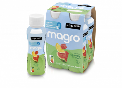 Iogurte Líquido Magro 00% Melancia E Limão Pack 4 Pingo Doce 4x0.17Kg