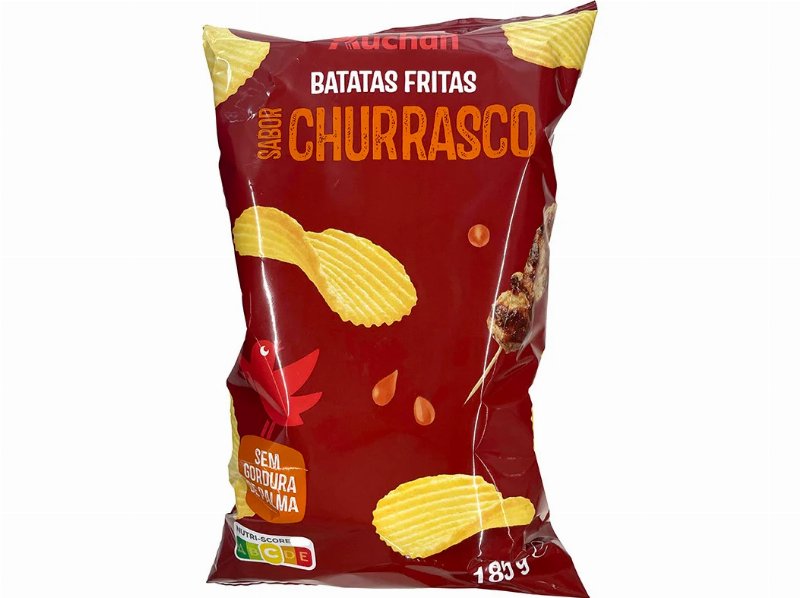 Batatas Auchan Fritas Onduladas Sabor Churrasco 185 g