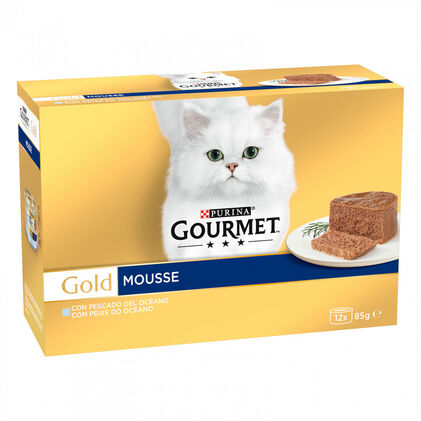 Comida Húmida Para Gato Gold Mousse Com Peixe Purina Gourmet 1.02Kg